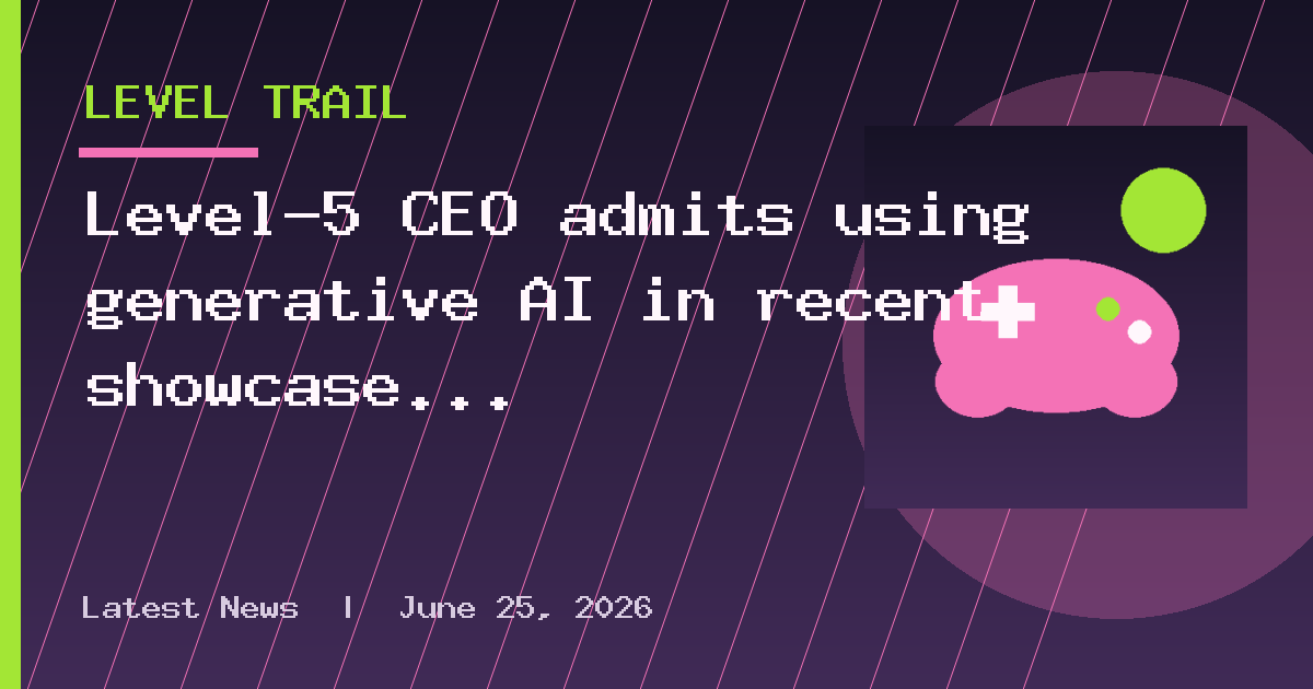 Level-5 CEO admits using generative AI in recent showcase